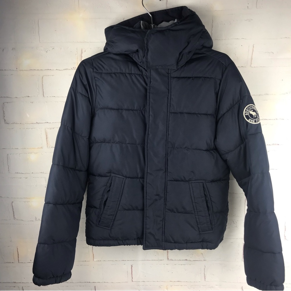 Abercrombie:  Boys-Navy Ultra-feather puffer coat-Sz-XL